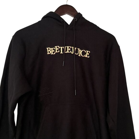 NWT Beetlejuice Black Graphic Movie Collage Pullover Hoodie Size Small - Picture 7 of 8